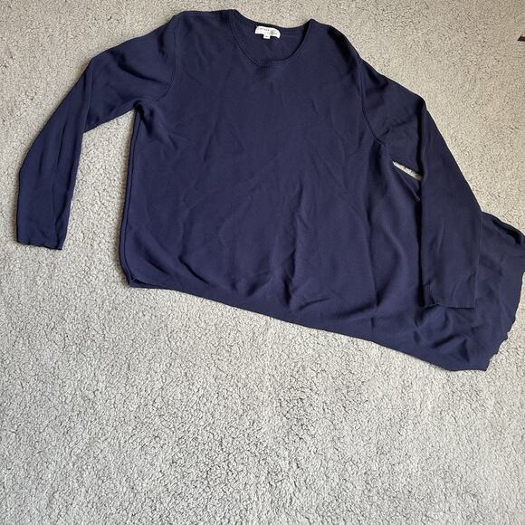 10 Crosby Derek Lam Sweaters - 10 Crosby Derek Lam Womens Size XL Long Sleeve Side Tie Sweater Blue